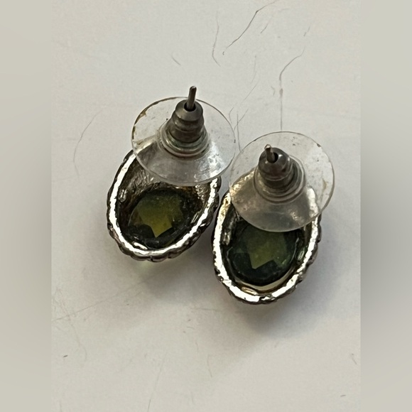 silver and faceted yellow citrine post earrings - Picture 2 of 2